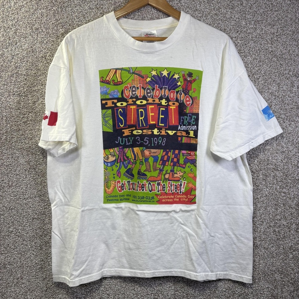 Vintage Toronto Street Festival Shirt Mens XL White 1998 Labatt Blue Canada